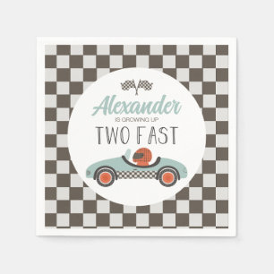 Twee Fast Blue Race Car Birthday Napkins Servet