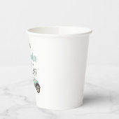 Twee Fast Blue Race Car Birthday Papieren Bekers (Links)