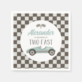 Twee Fast Blue Race Car Birthday Servet