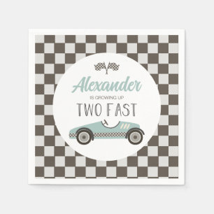 Twee Fast Blue Race Car Birthday Servet