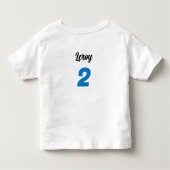 Twee Fast Blue Race Car Boy 2e Verjaardag Kinder Shirts (Achterkant)