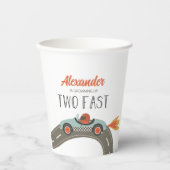 Twee Fast BLUE Race Carthday Papieren Bekers (Voorkant)