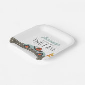 Twee Fast BLUE Race Carthday Papieren Bordje (Gebogen)