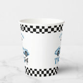 Twee Fast Blue raceauto Kinder 2e Verjaardag Papieren Bekers (Rechts)