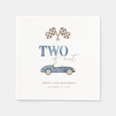 TWEE FAST Blue Retro Race Car Servet (Voorkant)