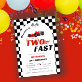 Twee Fast Boy 2e Verjaardag Red Racing Car Kaart