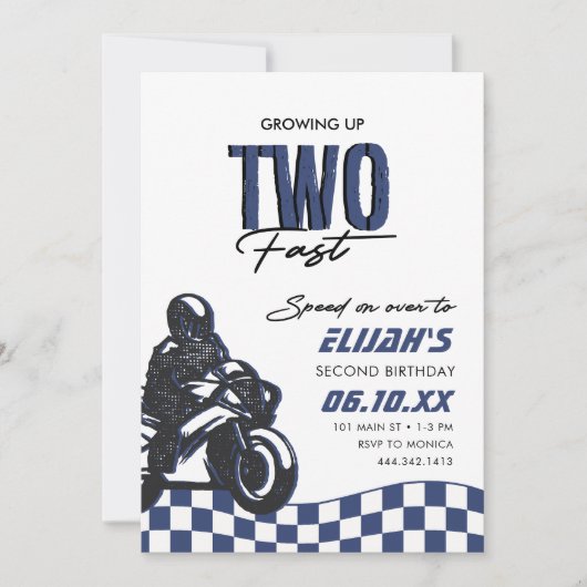 Twee Fast Boys Motorcross Dirt Bike Verjaardag Kaart (Voorkant)