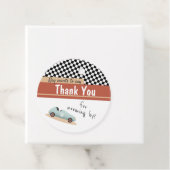 Twee Fast Car-thema Unieke gele rode, zwarte Invit Bedankjes Labels (In situ)