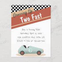 Twee Fast Car-thema Unieke gele rode, zwarte Invit