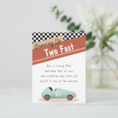 Twee Fast Car-thema Unieke gele rode, zwarte Invit Briefkaart (Staand voorkant)