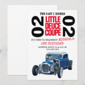 Twee Fast Deuce Coupe Car 2e verjaardag uitnodigin Kaart (Voorkant / Achterkant)