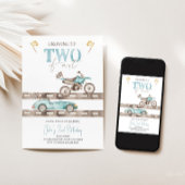 TWEE Fast Dirt Bike Race Auto Verjaardagsuitnodigi Kaart