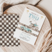 TWEE Fast Dirt Bike Race Auto Verjaardagsuitnodigi Kaart