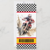 Twee Fast Dirt Bike Ticket Pass Tweede Verjaardag Kaart (Achterkant)