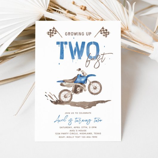 TWEE Fast Dirt Bike Verjaardag uitnodiging