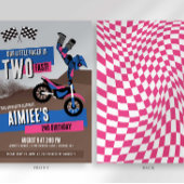 Twee Fast Dirt Bike Verjaardag uitnodiging