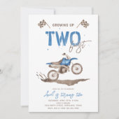 TWEE Fast Dirt Bike Verjaardag uitnodiging (Voorkant)