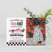 Twee Fast Girl 2e verjaardag foto Kaart (Staand voorkant)