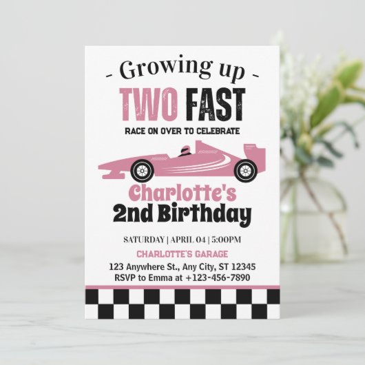 Twee Fast Girl 2e verjaardag Kaart (Staand voorkant)