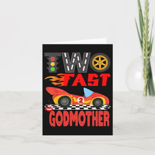 Twee Fast Godmother Pit Crew Racing Car Family Bir Kaart (Voorkant)
