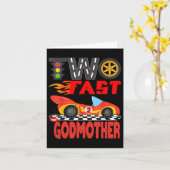Twee Fast Godmother Pit Crew Racing Car Family Bir Kaart (Gele Bloem)
