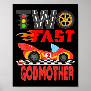 Twee Fast Godmother Pit Crew Racing Car Family Bir Poster