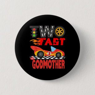 Twee Fast Godmother Pit Crew Racing Car Family Bir Ronde Button 5,7 Cm