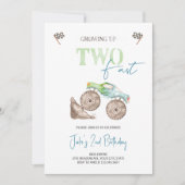 TWEE Fast Light Groene Monster Truck uitnodiging (Voorkant)