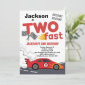 TWEE Fast Race Car 2e verjaardag Kaart (Staand voorkant)