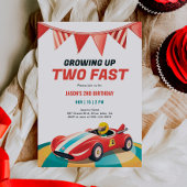 Twee Fast Race Car 2e verjaardag Uitnodiging