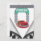 Twee Fast Race Car 2e verjaardag Uitnodiging (Achterkant)