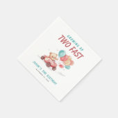 Twee Fast Race Car 2e verjaardag Uitnodiging Servet (Hoek)