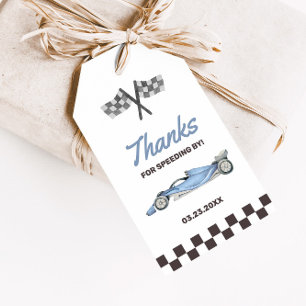 Twee Fast Race Car 2nd Boy's Birthday Party Favor Cadeaulabel
