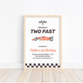 Twee Fast Race Car 2nd Boy's Birthday Welkom Poster