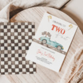 Twee Fast Race Car Birthday-uitnodigingen Kaart