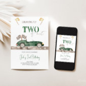 Twee Fast Race Car Birthday-uitnodigingen Kaart