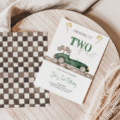 Twee Fast Race Car Birthday-uitnodigingen Kaart