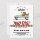 Twee Fast Race Car Birthday-uitnodigingen Kaart (Voorkant)