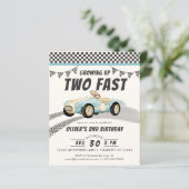 Twee Fast Race Car Boy 2de Birthday Party Budget (Staand voorkant)