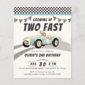 Twee Fast Race Car Boy 2de Birthday Party Budget (Voorkant)
