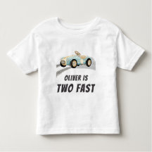 Twee Fast Race Car Boy 2e verjaardag T-Shirt
