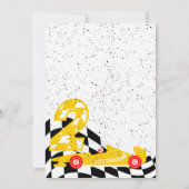 Twee Fast Race Car Boy 2e verjaardag Uitnodiging (Achterkant)