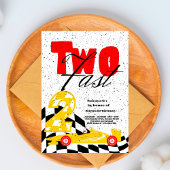 Twee Fast Race Car Boy 2e verjaardag Uitnodiging