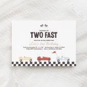 Twee Fast Race Car Boy 2e verjaardag Uitnodiging