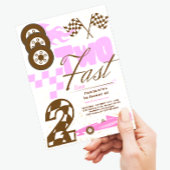 Twee Fast Race Car Boy 2e verjaardag Uitnodiging