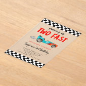 Twee Fast Race Car Boy Birthday Party Acryl Uitnodigingen (Laagn)