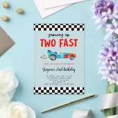 Twee Fast Race Car Boy Birthday Party Acryl Uitnodigingen (Insitu (Huwelijk))