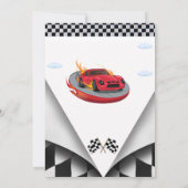 Twee Fast Race Car Boy Verjaardagsfeestje Uitnodig Kaart (Achterkant)