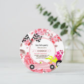 Twee Fast Race Car meisjes 2e verjaardag Kaart (Staand voorkant)