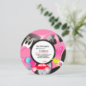 Twee Fast Race Car meisjes 2e verjaardag Party cir Kaart (Staand voorkant)